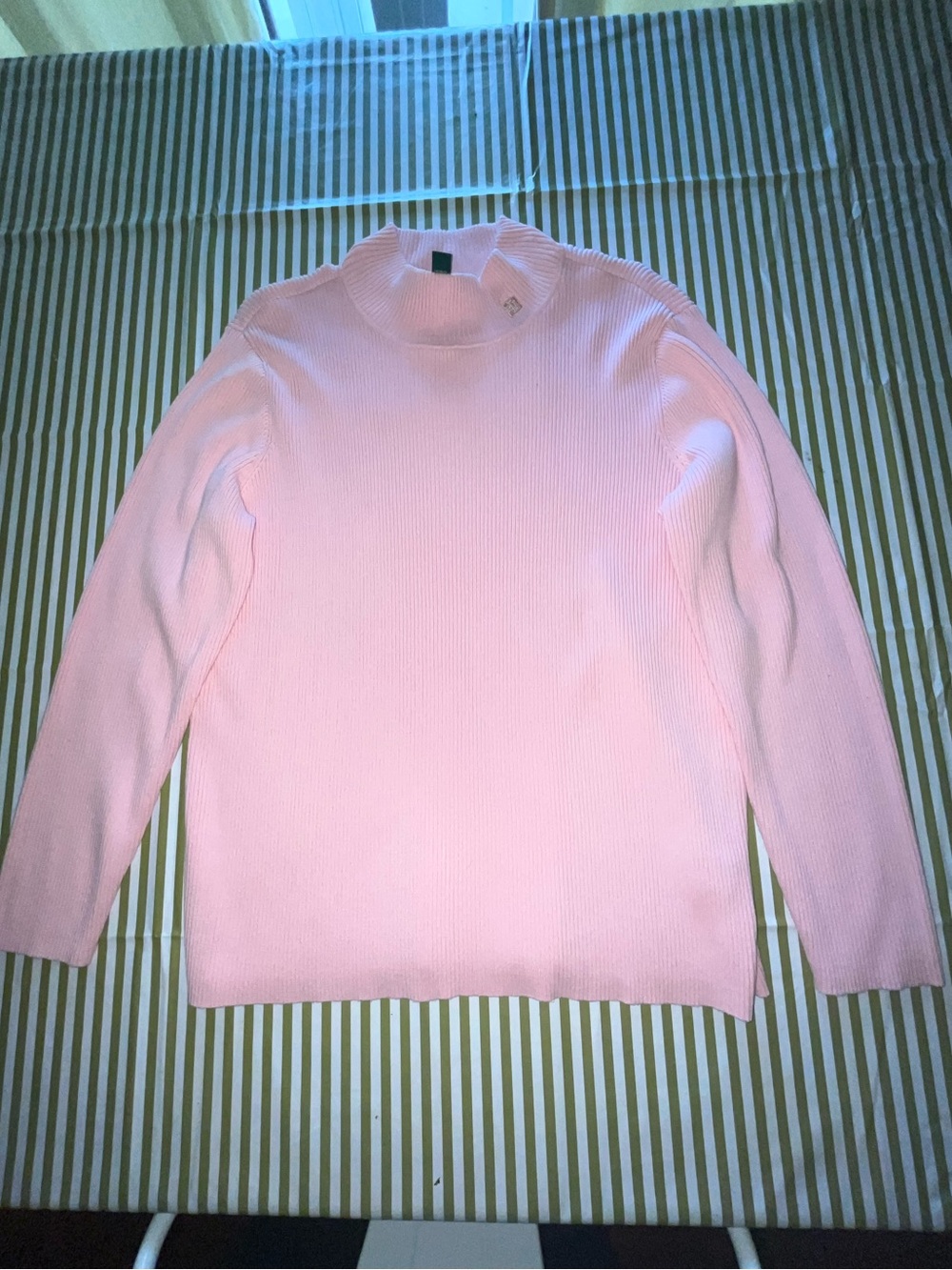 Ralph Lauren Pink Ribbed Turtleneck Sweater
